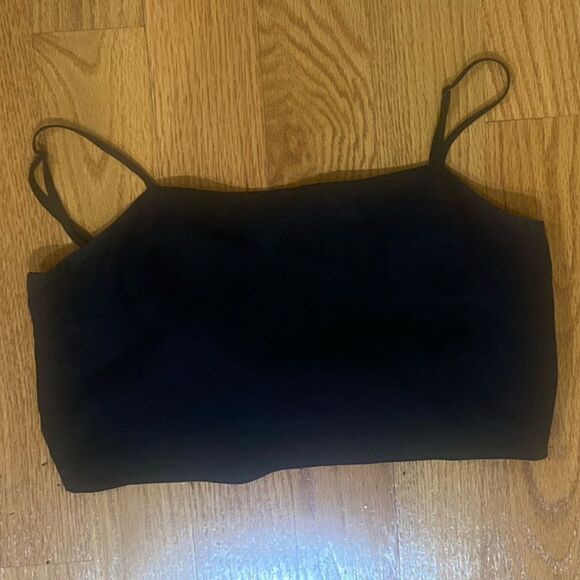 John Galt Crop Open Back/Scarf Tie Spaghetti Strap Black Size O/S(fits 2XS/S) - Picture 3 of 6